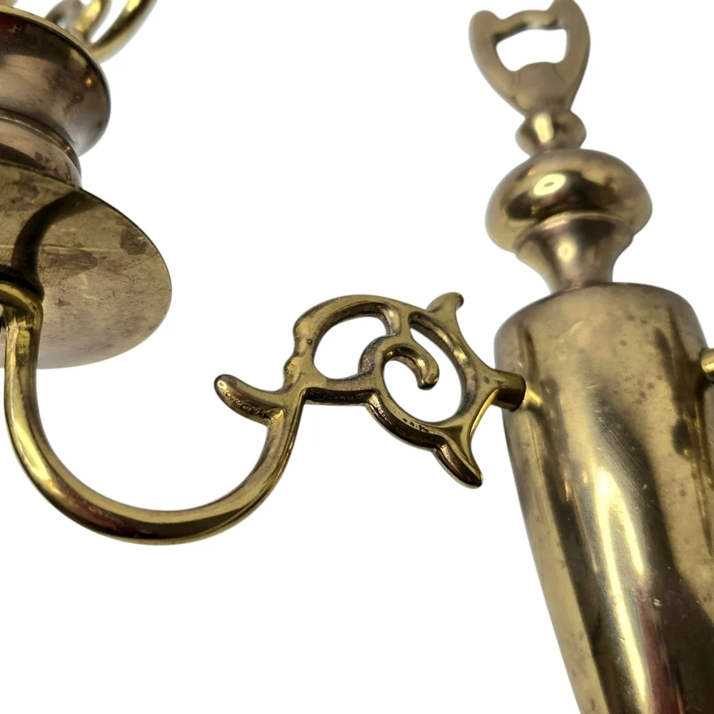 Solid Brass Double Arm Candle Wall Sconces, Set Of 2.